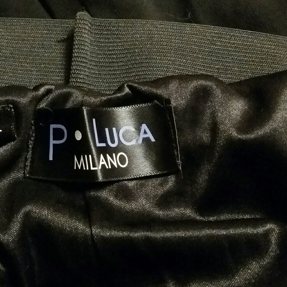 NWOT P LUCA MILAN Black Sheer High/Low Skirt - Picture 6 of 7